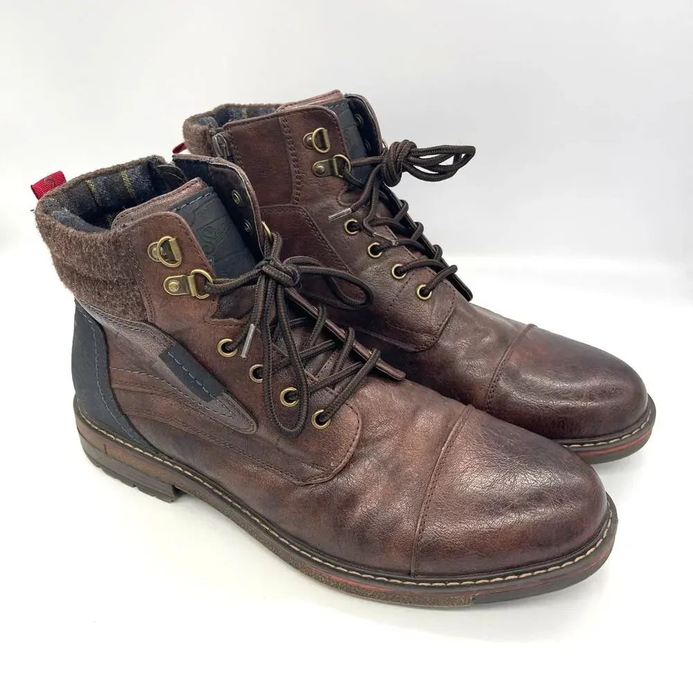 Superior Smoke Racing Men's Brown Leather Boots Size US 13 EU 46 Made in Venice